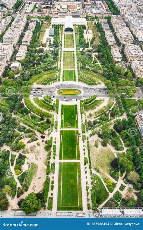 View from Above on the Champ De Mars.Vertical Photo Editorial Stock ...