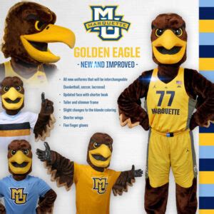 Marquette University - Golden Eagle Mascot - Olympus Mascots