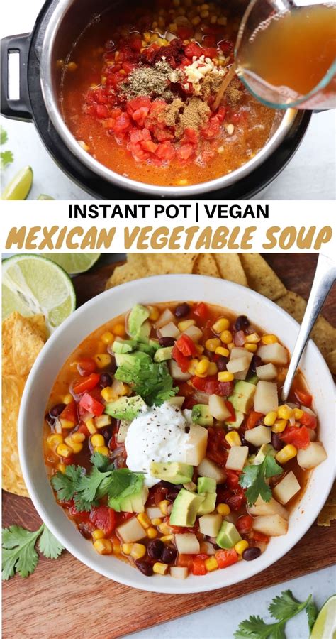 Mexican Vegetable Soup Recipe for Instant Pot or Slow Cooker