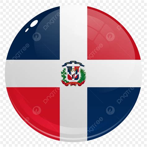 Dominican Republic Flag Clipart Vector, Round Country Flag Dominican ...