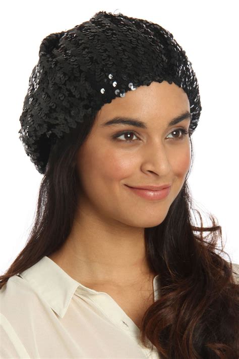 Sequin Tam Hat In Black. | Fashion, Womens designer fashion, Autumn fashion