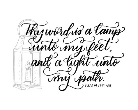 Thy Word is a Lamp Unto My Feet 5x7, 8x10 Printable KJV Psalm 119:105 Scripture Print JPG & PDF ...