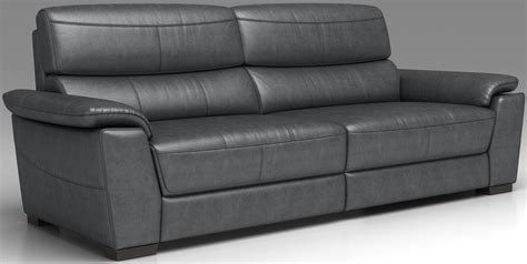 Westport Morgan Graystone Leather Power Reclining Sofa Sleeper from Luxe Leather | Coleman Furniture