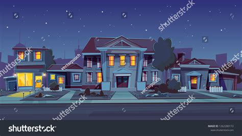 Vector Night Background Rental House Estate Stock Vector (Royalty Free ...