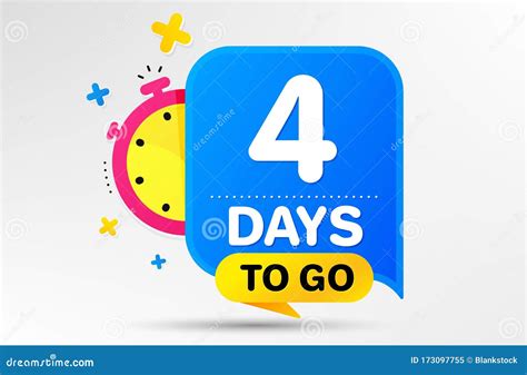 Four Days Left Icon. 4 Days To Go. Vector Stock Vector - Illustration ...