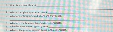 Solved What is photosynthesis?Where does photosynthesis | Chegg.com