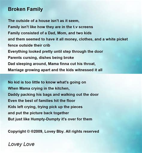 Broken Family Broken Family Poem By Cecelia Warner, 48% OFF