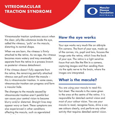 Vitreomacular traction syndrome - Macular Disease Foundation Australia Macular Disease ...