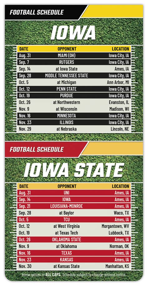 Iowa State Football Schedule 2024 Printable