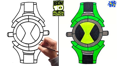 Ben 10 Alien Force Omnitrix Drawing || How to Draw Ben 10 Alien Force ...