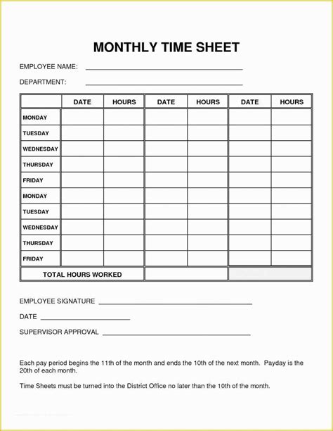 Daily Timesheet Template Free Printable Of Printable Timesheets Bi Weekly with Employee Time ...