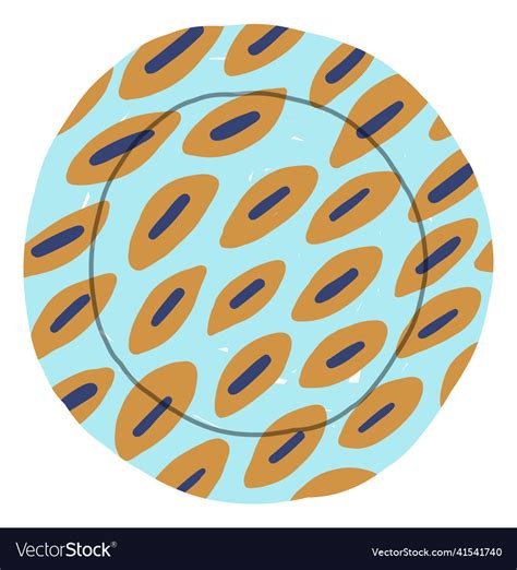 Dish plate with decorative pattern in cute Vector Image