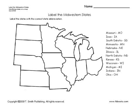 Free Printable Midwest States And Capitals Worksheet