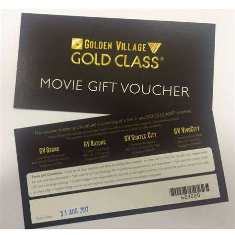 GV gold class movie tickets, Tickets & Vouchers, Vouchers on Carousell