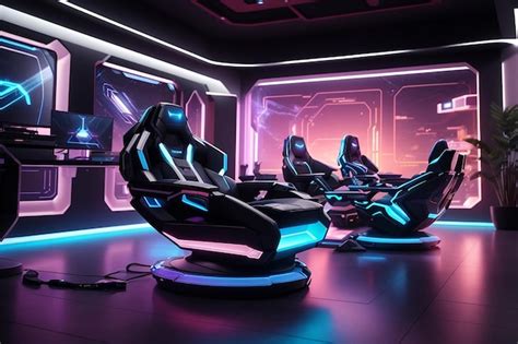 Premium AI Image | A Futuristic Gaming Oasis Captured in HighDefinition Splendor