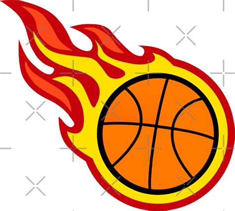 "Basketball On Fire" Stickers by Garaga | Redbubble