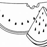 Watermelon Coloring Clipart Pages Fruit Line Drawing Printable Sheet  sketch template