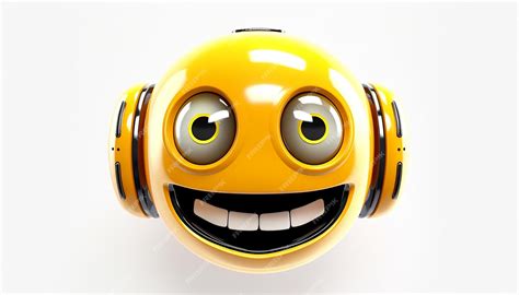 Premium AI Image | Retro futuristic emoji face on white background