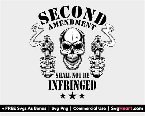 2nd Second Amendment Shall Not Be Infringed Svg Files for | Etsy