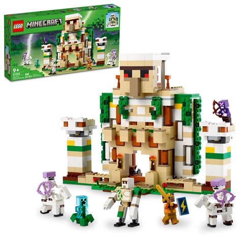 LEGO Minecraft The Iron Golem Fortress 21250 Building Toy Set, Playset Featuring a Crystal ...