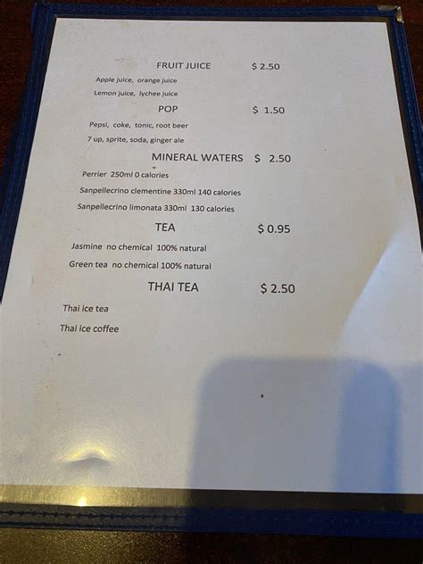 Menu at Coconut Thai Restaurant (Chilliwack), Chilliwack