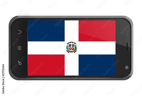 The Dominican republic flag on smartphone screen isolated Stock Illustration | Adobe Stock