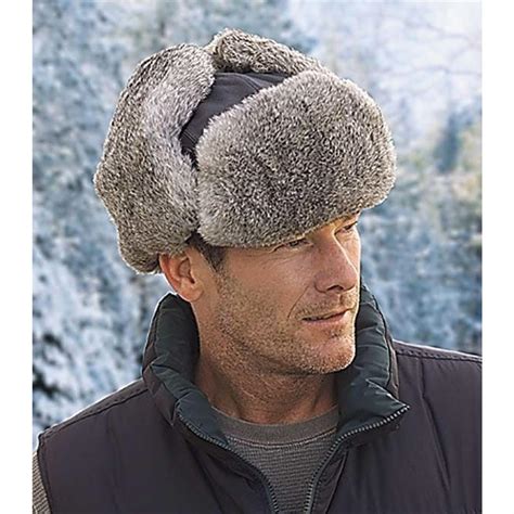 Crown Cap® Leather / Rabbit Fur Hat - 66968, Hats & Caps at Sportsman's Guide