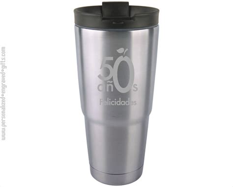 Engraved Stainless Steel Travel Coffee Mugs