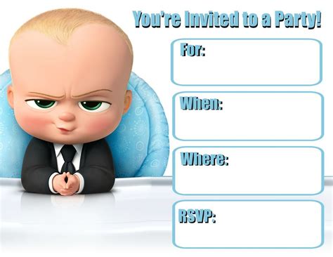 Boss Baby Invitations | Baby birthday party boy, Boss birthday, Boss baby