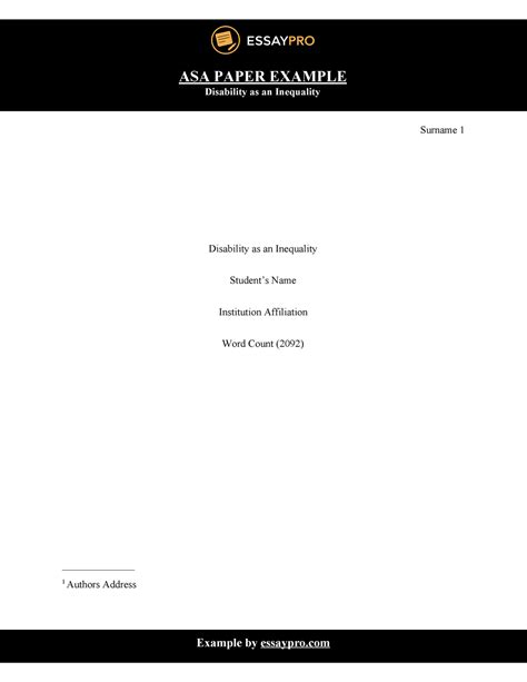 Asa-paper-example - These include examples essays and APA citation format for who students who ...