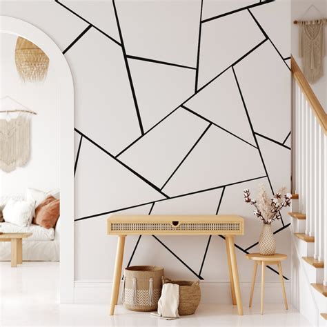 Black and White Geometric Glam 1 Wallpaper | Happywall