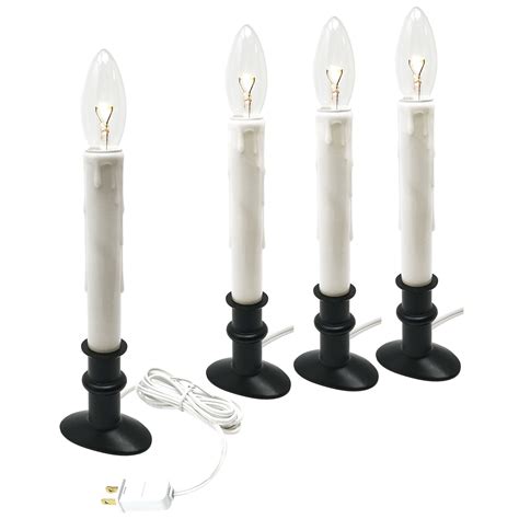 612 Vermont Electric LED Window Candle with Timer, Metal Slimline Base, VT-9133-OW-R4 (Pack of 4 ...