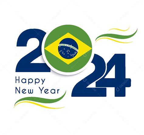 Feliz Ano Novo 2024 Brasil Ilustração Vetor EPS [download] - Designi