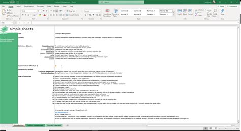 Contract Management Excel Template - Simple Sheets