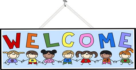 Kids Welcome Sign with Light Blue Background and Rainbow Letters | Fun ...