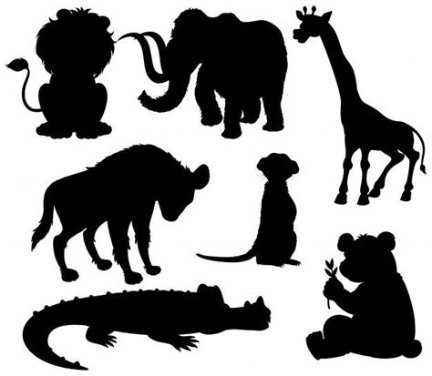 Ensemble d'animaux sauvages silhouette | Premium Vector #Freepik #vector #fond #modele #icone # ...