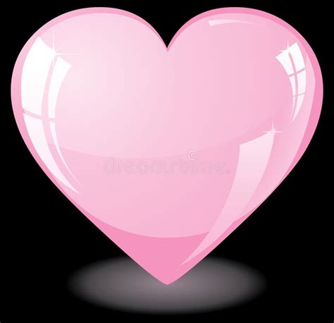 Pink Heart on Black Background Stock Vector - Illustration of ...