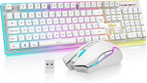 RedThunder K10 Wireless Gaming Keyboard and Mouse Combo, LED Backlit ...