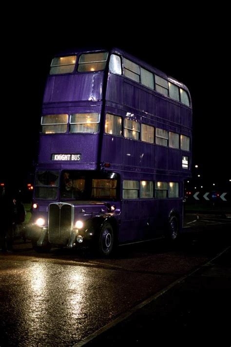 The Knight Bus is a triple-decker, purple bus that assists stranded ...