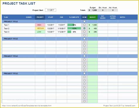 Free Task Tracker Template Of Multiple Project Task List Tracking Template Excel ...