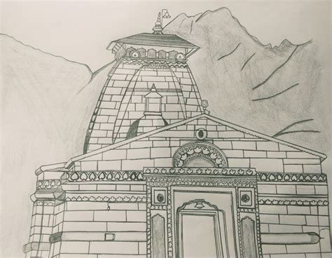 Kedarnath🌸 | Temple drawing, Temple art, Art drawings beautiful