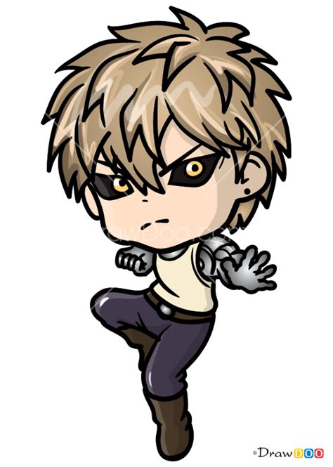 How to Draw Genos Chibi, One Punch Man