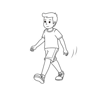 Young Adult Man Walking For Exercise Isolated On White Background Kids ...