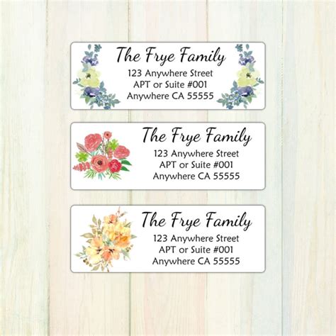 Flower Address Labels Personalized Return Address Labels - Etsy