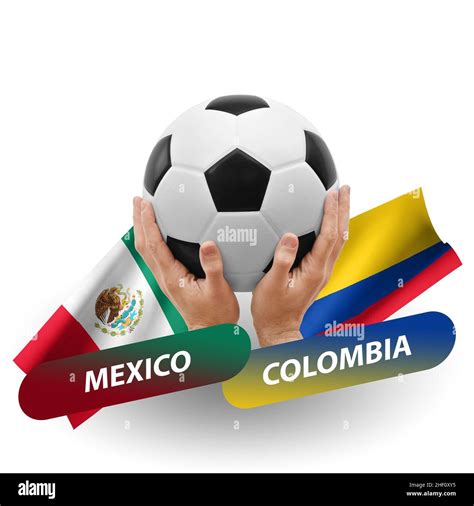 Soccer football competition match, national teams mexico vs colombia ...