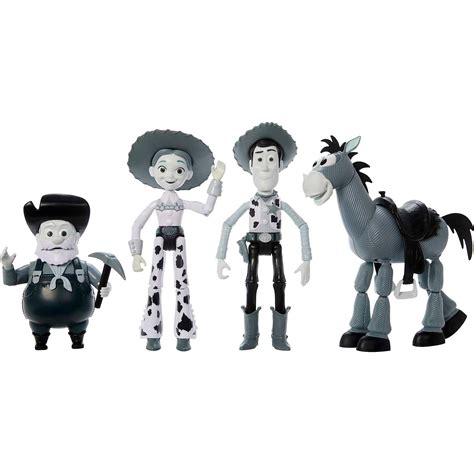 Buy Disney and Pixar Toy Story Set of 4 Action Figures with Mon0Chromatic Woody, Jessie ...