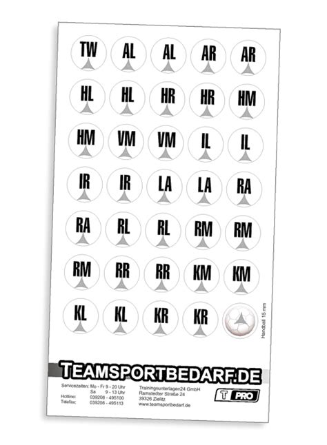 Magnet sticker set - handball positions | Teamsports.com