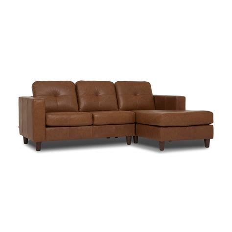 Solo 2-Piece Sectional Sofa with Chaise - Leather | EQ3