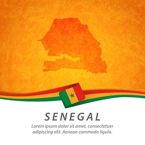 Premium Vector | Senegal flag with central map