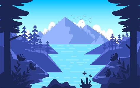 Vector Nature Landscape Illustration 203129 Vector Art at Vecteezy